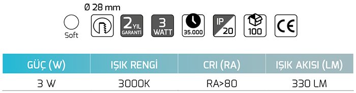 Goya Gy 2427 3 Watt Yıldız Spot